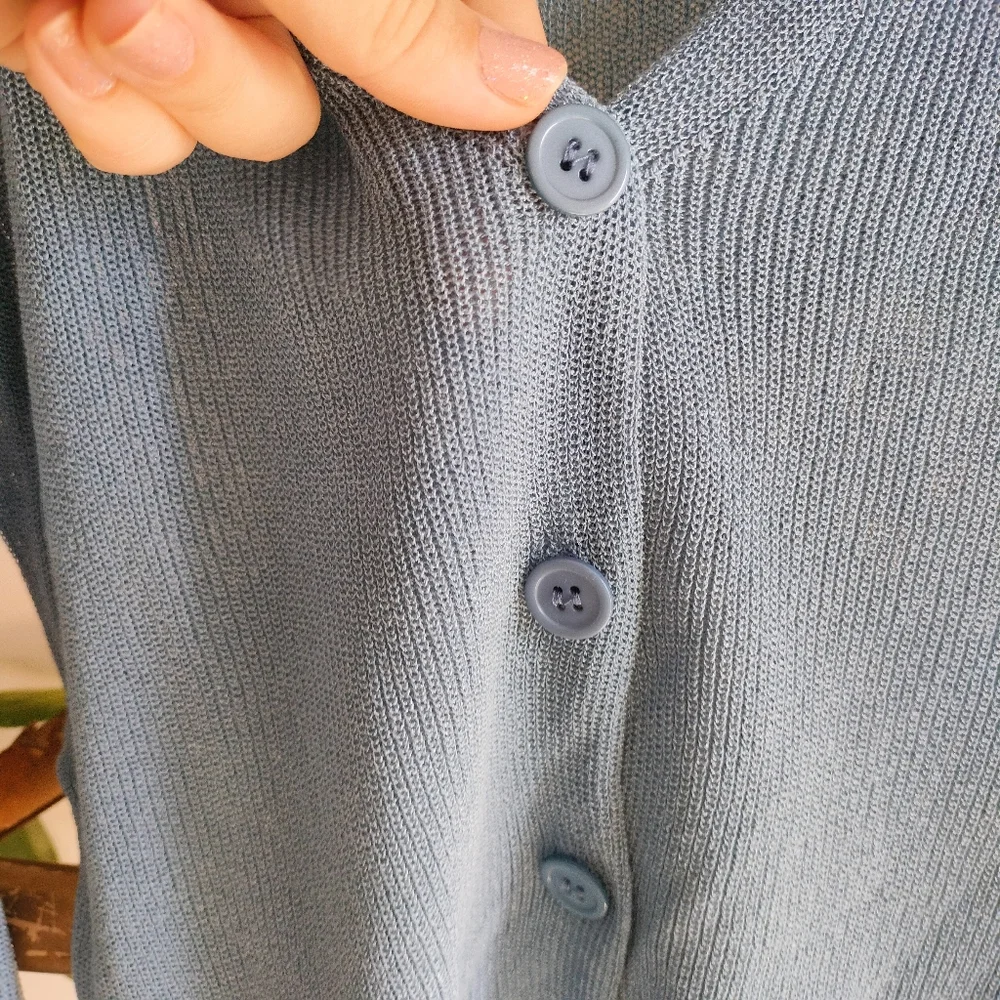 🎂 Bell Sleeve Light Blue Cardigan - Picture 9 of 15